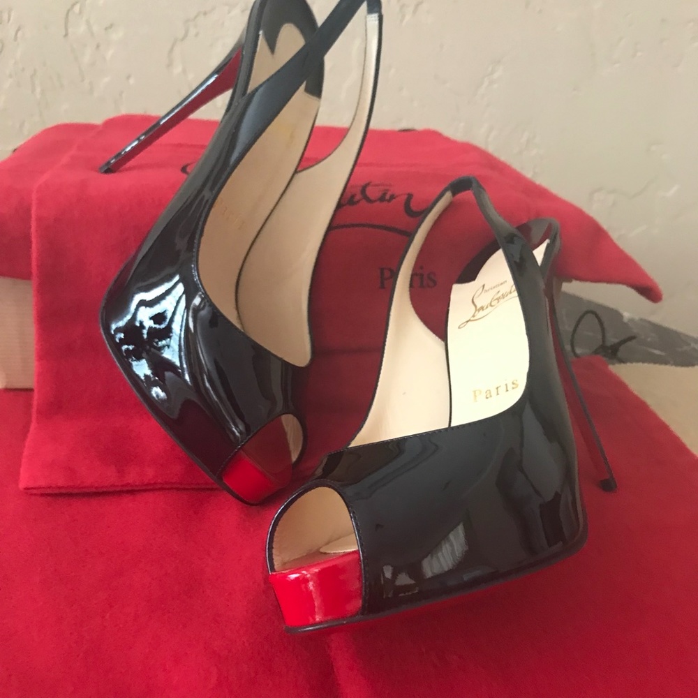 ❤️NEW Christian Louboutin No Prive Slingback Black EU38 - Picture 11 of 14